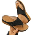 thumbnail image 6 of CYMMPU Women's Hollow Floral Thong Wedge Sandals, Open Toe Platform Flip Flop Slippers, Lightweight Summer Beach Outdoor Shoes Black 41, 6 of 9
