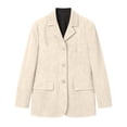 thumbnail image 2 of IUYRTFE Women Lapel Collar Solid Color Button Down Jacket with Pockets for Fall Winter Casual Daily Wear, 2 of 6