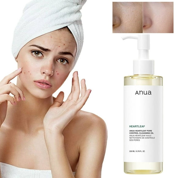 Naua 200Ml Facial Cleansing Oil - 200Ml Heartleaf Pore Control Cleansing Oil Oil Cleanser for Makeup Blackhead Remover Korean Skin 6.76 Fl Oz Facial Cleansing W Party Favors, Makeup Organizers