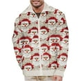 thumbnail image 2 of Tejiojio Young Man Sweaters Fall Mens New Year's Print Warm Valentine's Day Full Zip Cardigan Long Sleeve Hoodless Casual Coat, 2 of 5