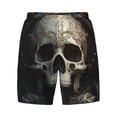 thumbnail image 4 of Lsque Mens Swim Trunks Gold Pattern Skull Pattern - Bathing Suit Compression Liner - Beach Swim Shorts Swimwear - (S-3XL) - Stretch Quick Dry -XX-Large, 4 of 9