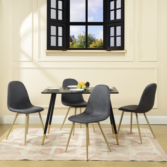 Homy Casa Dining Side Chairs Set of 4 with Soft Seat for Kitchen Dining Room Breakfast Nook,Moon Gray