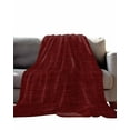 thumbnail image 2 of Flannel Fleece Throw Blanket Classic Solid Dark Red Lightweight Soft Plush Blankets,Vintage Monochrome Cozy Warm Throw Blanket for Couch Sofa Bed Car Office 40x50in, 2 of 9