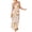 Multicolor, variant on Women's Cutout Back Printed Square Neck Maxi Cami Dress with Ruched Smocked Details 95% Polyester 5% Elastane Fabric