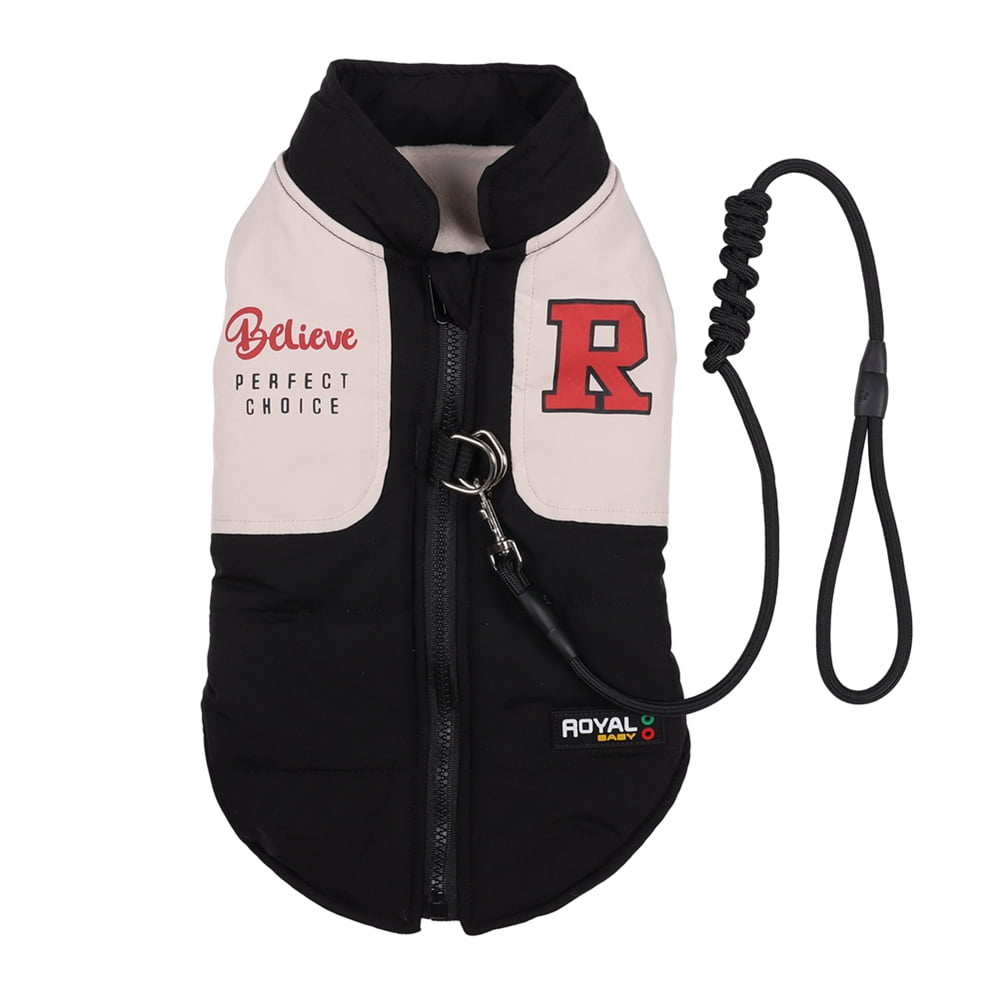 Winter Dog Warm Jacket, Warm Zip Up Dog Bomber Vest with Dual D Ring