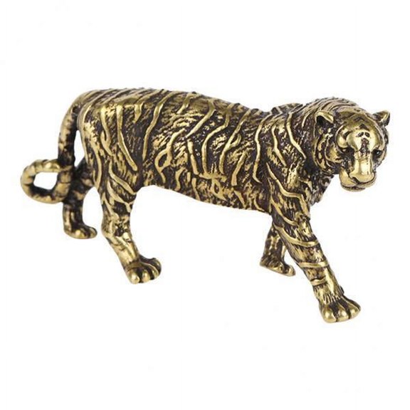 2-4 Packung 3DTiger Statue Copper Animal Figurine Ornament Desktop Sculpture Shelf 2 Pcs