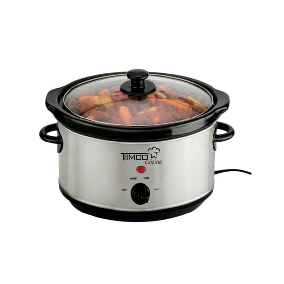 Olla Lento Cocimiento 3.8 Litros Olla Electrica 2000 W Timco Gris Claro