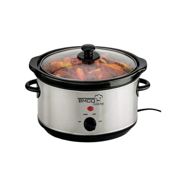 Olla Lento Cocimiento 3.8 Litros Olla Electrica 2000 W Timco Gris Claro