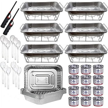 Chafing Dish Buffet Set Disposable | Buffet Servers and Warmers, Buffet Serving Kit || 50 Pieces