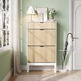 thumbnail image 1 of Bingirl Compact Shoe Organizer: 2 Flip & 1 Small Drawer Cabinet for Entryway Wooden Storage, 1 of 8