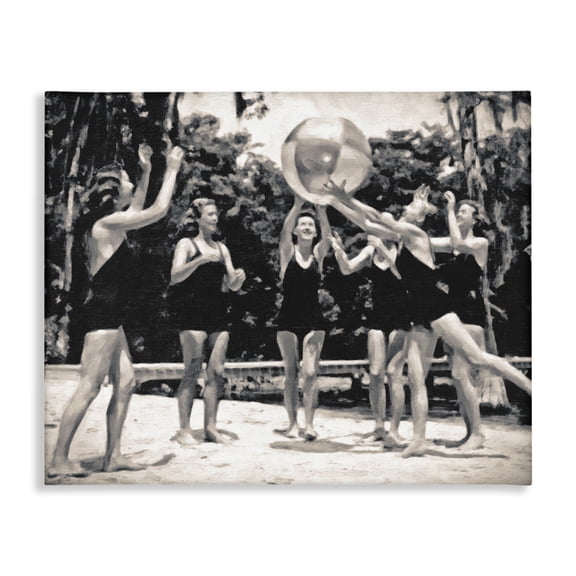 Stupell Industries Coastal Vintage Beach Girls Canvas Art, 30 x 24, by Graffitee Studios