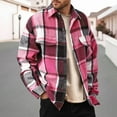 thumbnail image 2 of CONZONE Men's Buttons Down Shirts Long Sleeve Shirts For Men Trendy Plaid Lapel Soft Lightweight Tops, 2 of 4