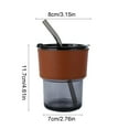 thumbnail image 3 of Tumbler Water Glass Cups With Straw And Lid Sealed Carry On For Coffee Iced Tea Thick Wall Insulated Glass Cup, 3 of 6
