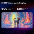 thumbnail image 5 of Domars AR Smart Glasses, 150" 1080P Micro-OLED Display, 16MP Camera, Android 14, 8G+128G, 36° FOV, Light Waveguide Lens for Streaming & Office AR Smart Glasses, 5 of 9