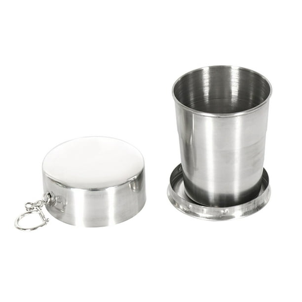 Copa de boca de acero inoxidable, copa de agua plegable para viajes al aire libre, copa telescópica portátil, copa de vino de Metal Wmkox8yii jkg6120