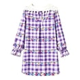 thumbnail image 2 of Elegyee Girls Christmas Nightgown Long Sleeve Plaid Sleep Dress Loungewear(3-14 Years), 2 of 5