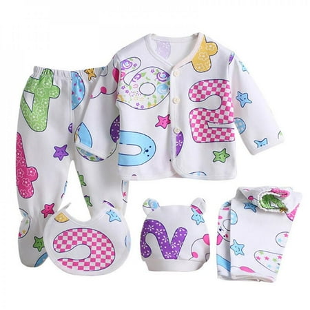 

Clearance!5 Piece Basic Essentials Layette Set for Newborn Baby Boys and Girls
