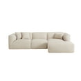 thumbnail image 5 of Harper & Bright Designs Modular Foam Sectional with Ottoman, Velvet 4 Seater Compressed Sofa, Floor Sponge Couch for Living Room, Beige, 5 of 12