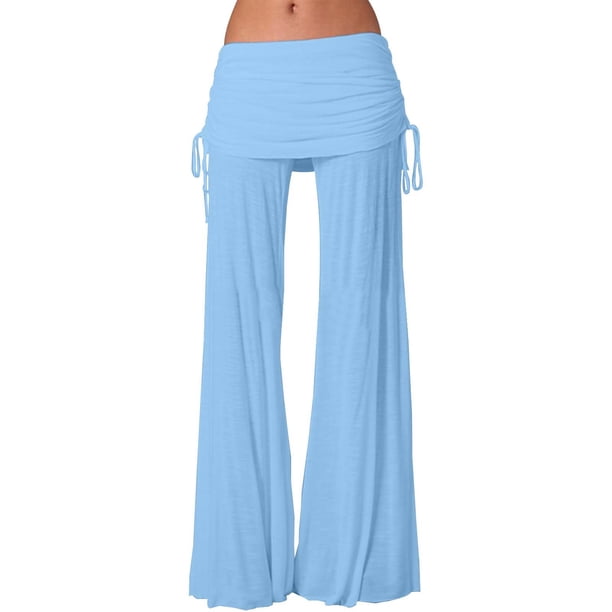 WILLBEST Pantalones Casuales para Mujer, Pantalones Deportivos de Pierna Ancha de Color Liso para Mujer con Cinturón, Ropa de Baile de Tiro Medio para Mayor Comodidad y Estilo. Chica