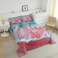 thumbnail image 4 of Erosebridal Ocean Wave Bedding Full Comforter Set, Pink Blossoms Down Comforter, Romantic Beach Reversible Comforters & Duvets, Breathable Room Decoration, 3 Pieces, 4 of 8
