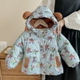 thumbnail image 5 of Ruyang Kids Cute Bear Puffer Jackets Little Boys Girls Floral Graphic Hooded Down Coat Winter Padded Warm Cotton Outwear, 5 of 5