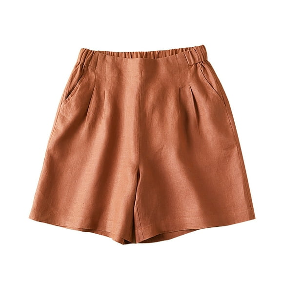 Vedolay Womens Shorts Womens Summer Shorts Leopard/Camo/Solid/Floral Print Elastic Waist Pocketed Casual Pants,Red M