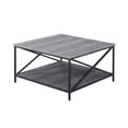 thumbnail image 1 of Convenience Concepts Tucson Table Basse Carrée en Métal Noir, Fini Bois Gris, 1 of 4