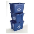 thumbnail image 6 of Stackable Recycling Bins 14 Gallon (6 Pack), Blue - Kitchen/Garage Waste Containers for Paper, Cardboard & Plastic, 6 of 8