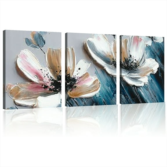 Canvas Wall Art Decor Modern Wall Art Pictures for Living Room Black and White Wall Art Prints Floral Wall Art Decor Artwork for Walls Canvas Art Wall Decor Bedroom Office Kitchen Wall Decor12x16x3pcs