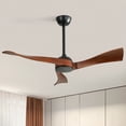thumbnail image 3 of Sofucor 52" Wood Ceiling Fan No Light, 6 Wind Speeds, 3 Blades with Reverse Airflow, Black, 3 of 12