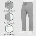 thumbnail image 4 of Men’s 3-Pack Heavyweight Fleece Sweatpants – Open Bottom Joggers for Gym & Casual Wear (S-3XL), 4 of 7