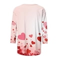 thumbnail image 5 of SOOMLON Valentines Day Shirts Women Couple Valentines Gift Casual 3/4 Sleeve Crew Neck T Shirts Cute Heart Print Tee Shirts Trendy Valentines Outfits 2025 Pink M, 5 of 5