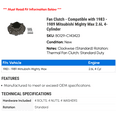 thumbnail image 2 of Fan Clutch - Compatible with 1983 - 1989 Mitsubishi Mighty Max 2.6L 4-Cylinder 1984 1985 1986 1987 1988, 2 of 2