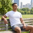 thumbnail image 3 of YUSHOW 3 Pack Mens Athletic Shirts Quick Dry Moisture Wicking Gym Workout T Shirts Crew Neck, US Size M, 3 of 8