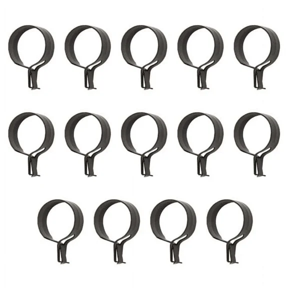 Set Of 14 Café Curtain Rod Clip Rings, 3/4 In. Diameter, Bronze