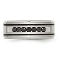 thumbnail image 2 of Stainless Steel Black IP-plated & Black Diamonds 9mm Band, 2 of 8