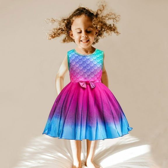 AURIGATE Tutu Skirt for Newborn Toddler Baby Kids Girls Sleeveless Mermaid Bow Skirt Dress Princess Dress