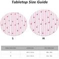 thumbnail image 2 of Round Tablecloth, Cherry Pink and White Striped Round Fitted Tablecloth with Elastic Waterproof Protection for 40-44" Round Table Cover for Indoor Dinner, Picnic, 2 of 6