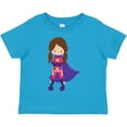 thumbnail image 3 of Inktastic Superhero Girl, Brown Hair, Cute Girl, Purple Cape Girls Toddler T-Shirt, 3 of 5