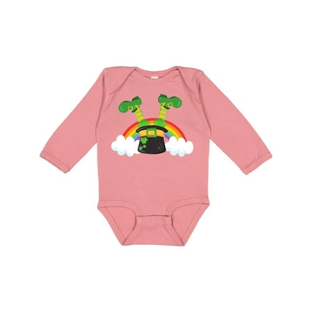 

Inktastic Saint Patrick s Day Leprechaun s Hat Rainbow Gift Baby Boy or Baby Girl Long Sleeve Bodysuit