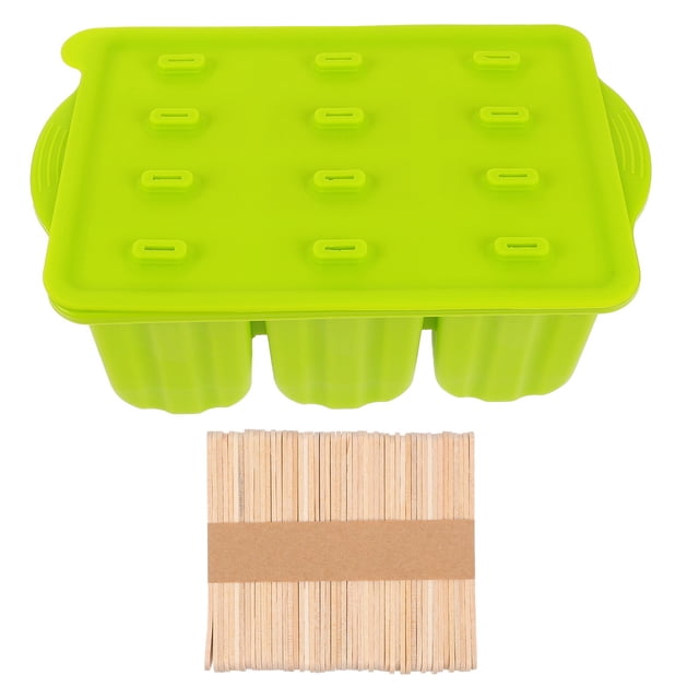12 Grids Ice Cream Mold DIY Ice Cream Making Tool Popsicle Mold with Sticks