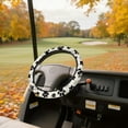 thumbnail image 3 of HUIACONG Dog Paw Prints Golf Cart Steerings Wheels Covers 14" Easy to Install Unversial Golf Steering Wheel Cover Flannel Fabric Warm Fashion Interior Covers for EZGO Club Cars, 3 of 7