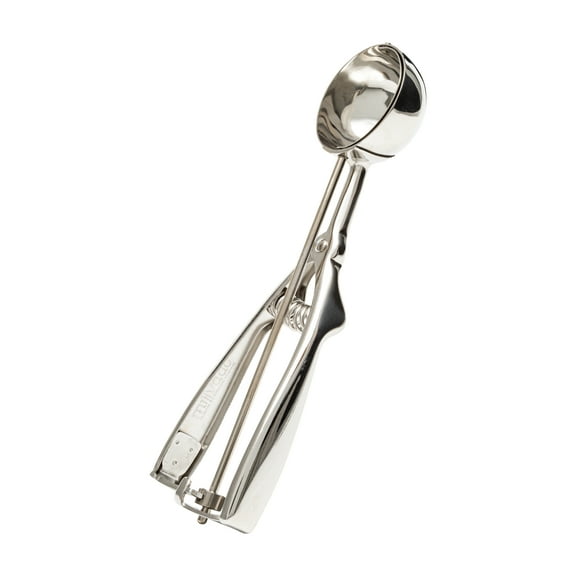 Millvado Stainless Steel Ice Cream and Cookie Scoop | Medium Sized, Spring Loaded Lever Design, For Sorbet, Melon, Meatballs, Muffins, and More, 2 Ounce (2-1/8”) Scooper