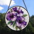 thumbnail image 2 of Unique Christmas Gift - Purple Flower Romantics Xmas Stained Glass Hanging Ornament - Clean Holiday Tree Decoration, Great Christmas Gift for Family & Friends, 2 of 3