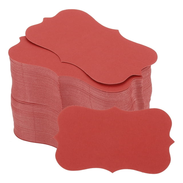 Unique Bargains 2' x 3.5' Blank Paper Business Cards Small Index Flash Cards Words Message Note Card Lace, Red 200 Pack