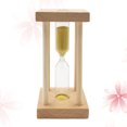 thumbnail image 3 of Reloj de arena amarillo con marco de madera de 5 minutos, temporizador de arena no muy preciso para niños., 3 of 7