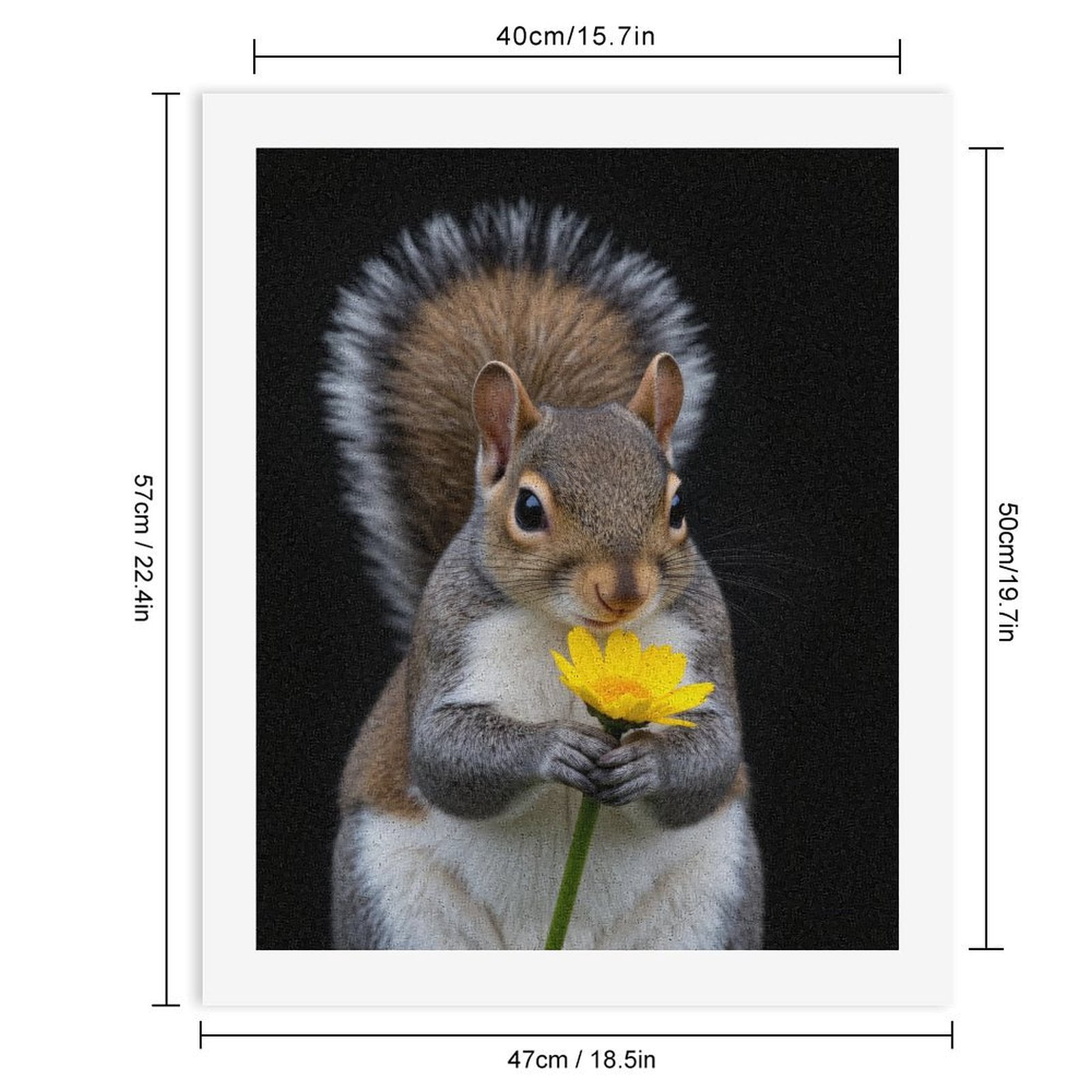 Paint by Numbers Kit for Adults, Squirrel Holding Yellow Flower Paint by Numbers, Easy Paint by Numbers Kit for Adults Beginner, DIY Adult Paint by Number Kits on Canvas, 12x16in Home Decor