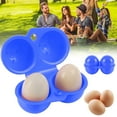 thumbnail image 2 of SLUOHZXI 2 Grid Egg Storage Box Refrigerator Crisper Egg Protection Box Portable Egg Carriage Container For Camping Picnic Essential (Blue 3Pcs), 2 of 9