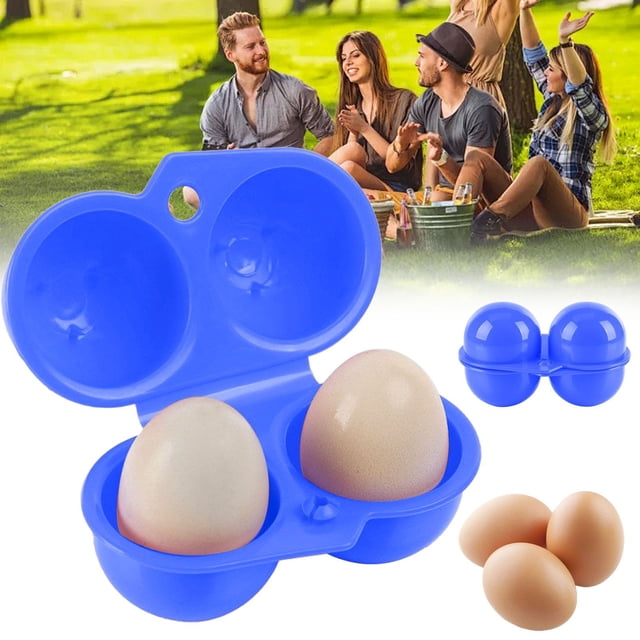 Cqxid Storage Rack Under $5 Home & Garden Food Storage Egg Egg Holder 2 Girds Egg Leakproof Shockproof Plastic Egg Container With Buckle Portable Egg Storage For Kitchen Camping Picnic