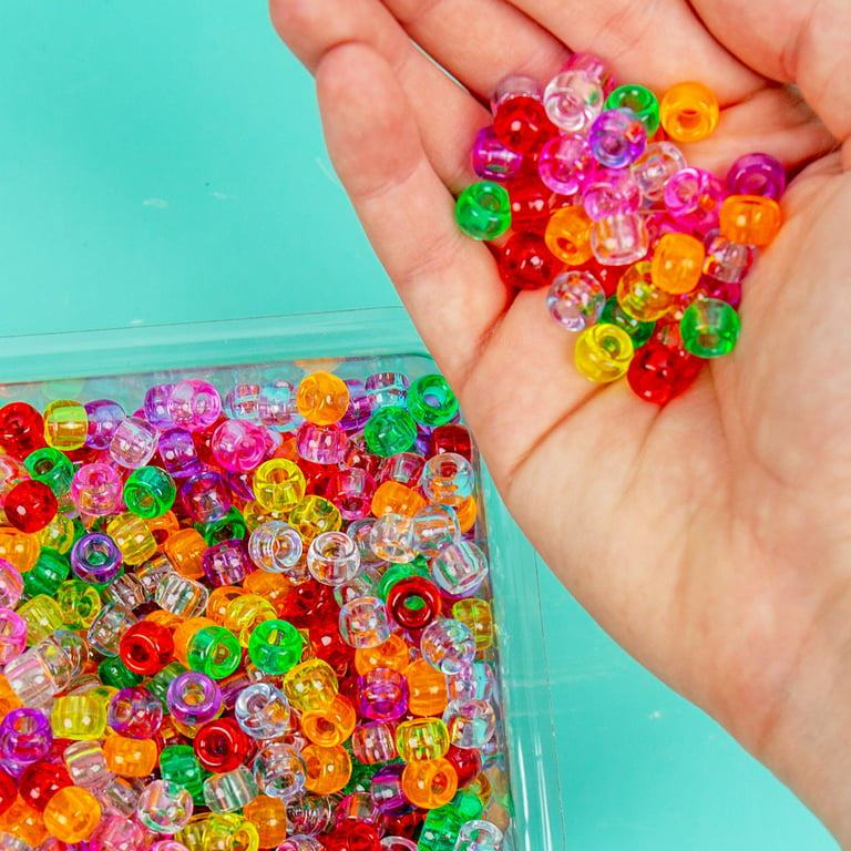 Hello Hobby Pony Beads, Translucent, 500-Pack, Boys and Girls